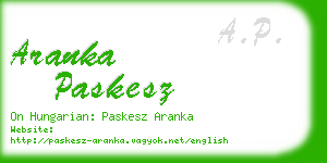 aranka paskesz business card